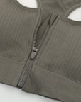 Energized Seamless Zip-Front Racer-Back Sports Bra