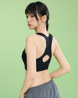 Energized Seamless Zip-Front Racer-Back Sports Bra