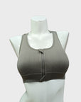 Energized Seamless Zip-Front Racer-Back Sports Bra
