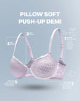 Pillow Soft Lace Push-Up Demi Bra
