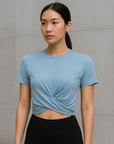 Energized Women's Twisted Front Cropped Sports Tee
