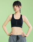 Energized Seamless Zip-Front Racer-Back Sports Bra