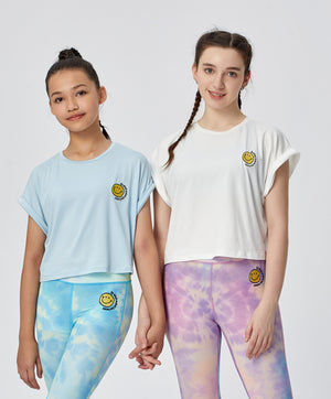 Energized Junior Artletes Cropped Tee with Smiley Face