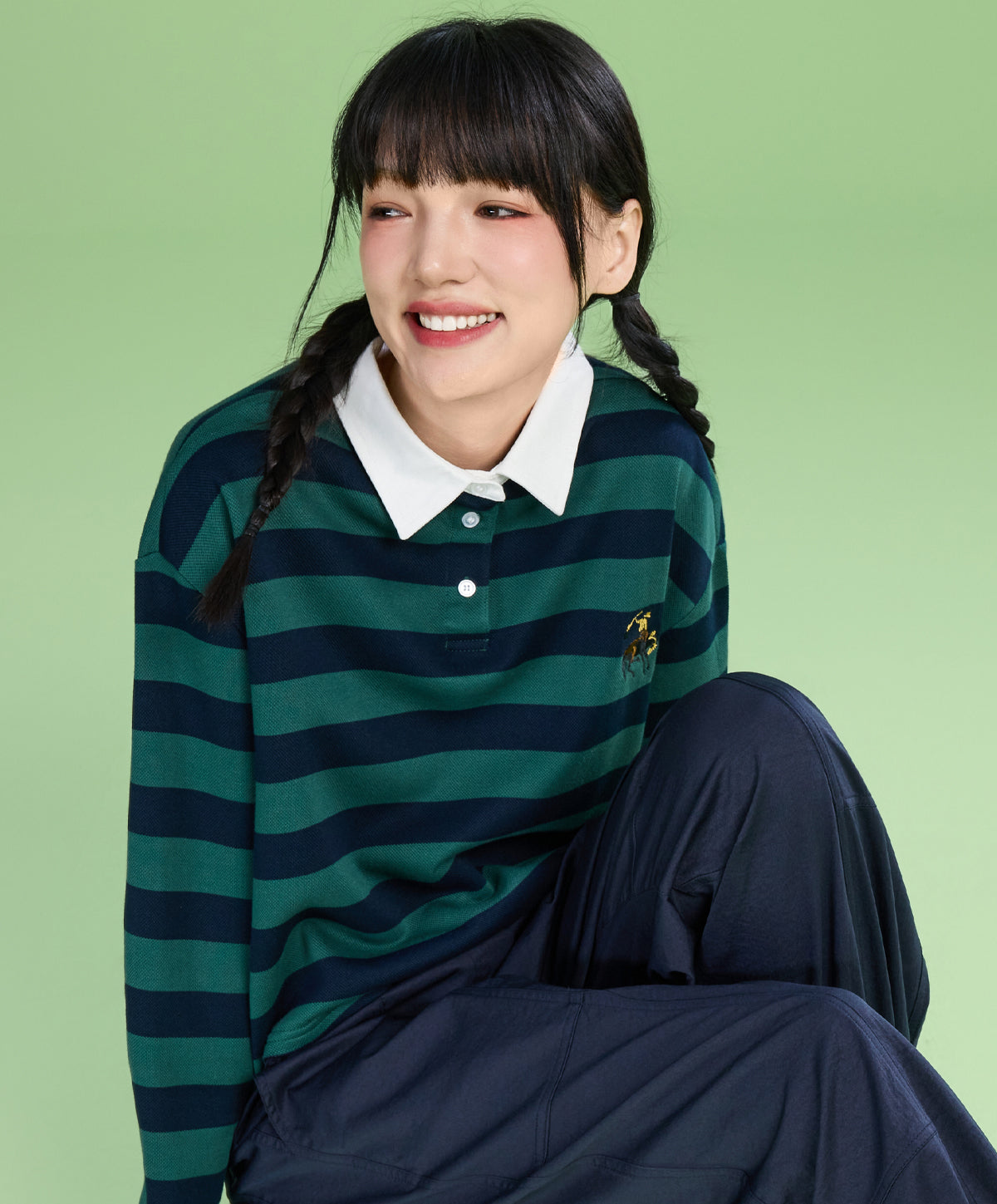 Energized The Leisure Club Polo Style Long Sleeves Boxy Tee