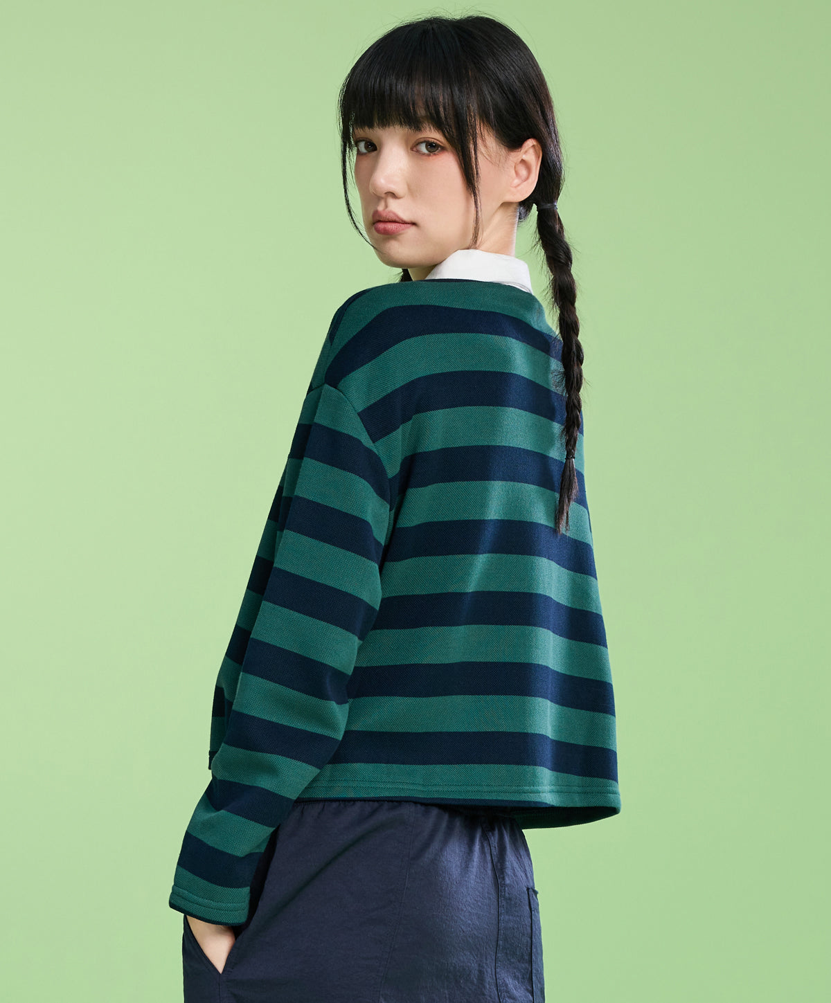 Energized The Leisure Club Polo Style Long Sleeves Boxy Tee