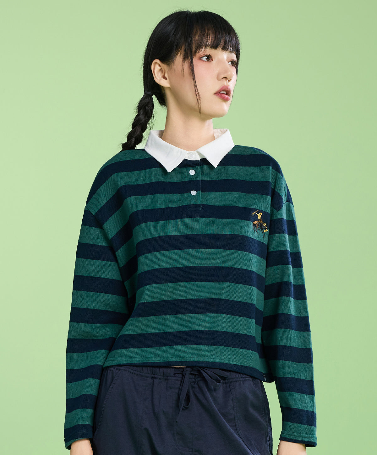 Energized The Leisure Club Polo Style Long Sleeves Boxy Tee