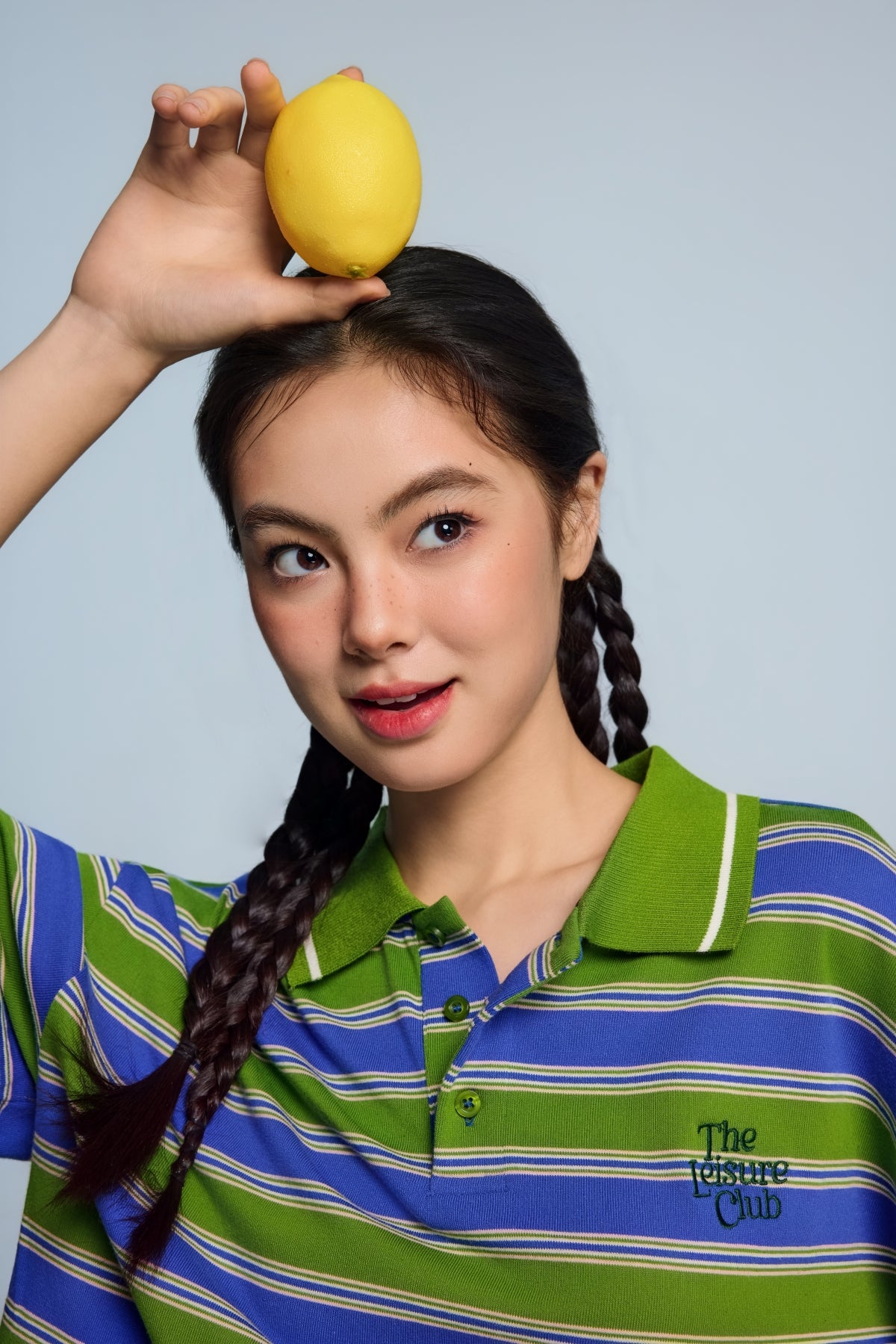Energized The Leisure Club Oversized Stripy Cropped Boxy Polo Tee