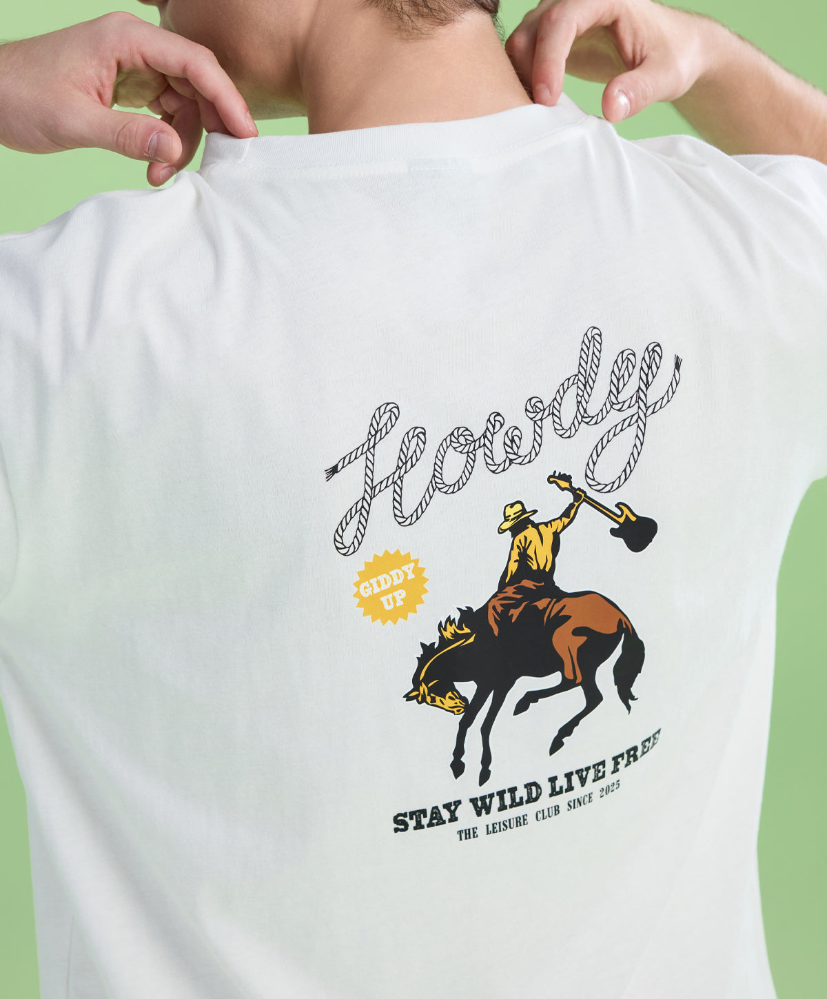 Energized The Leisure Club Unisex Regular-Fit Crew Neck Tee with Print