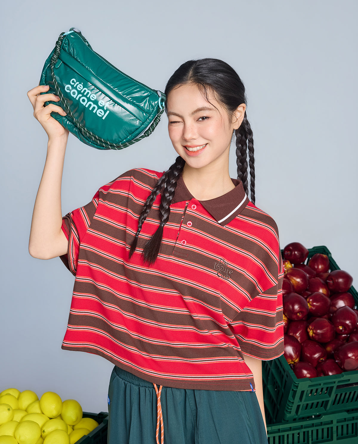 Crème et Caramel Nylon Puffy Sling Bag